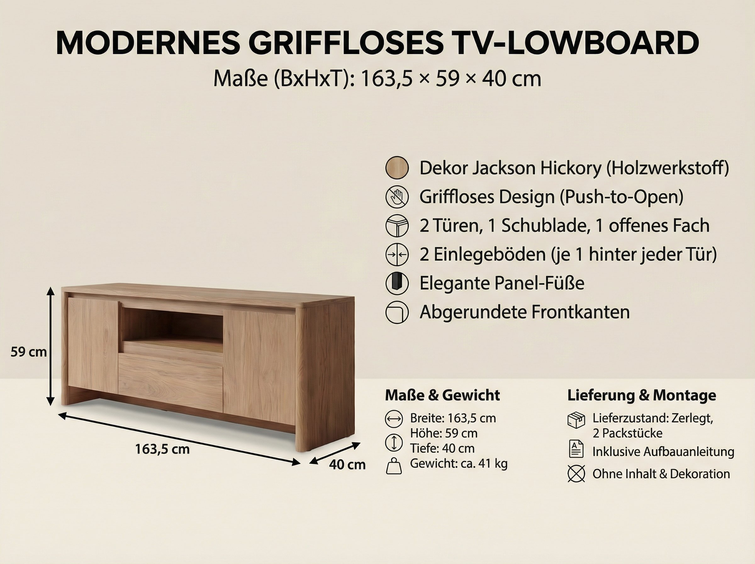 TV Board Eiche braun, Ansicht 9