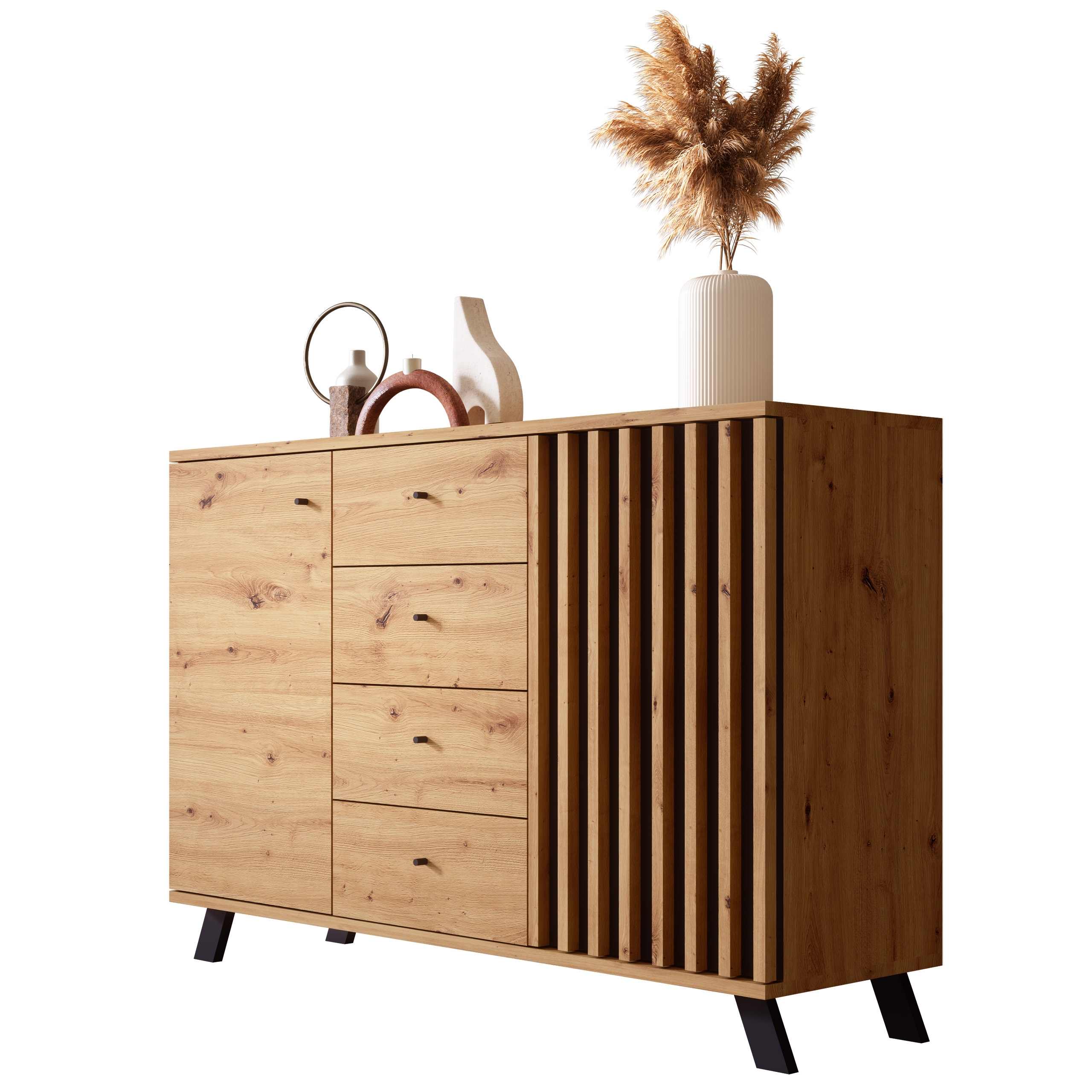 Barea.one Kommode in Eiche mit Lamellenfront