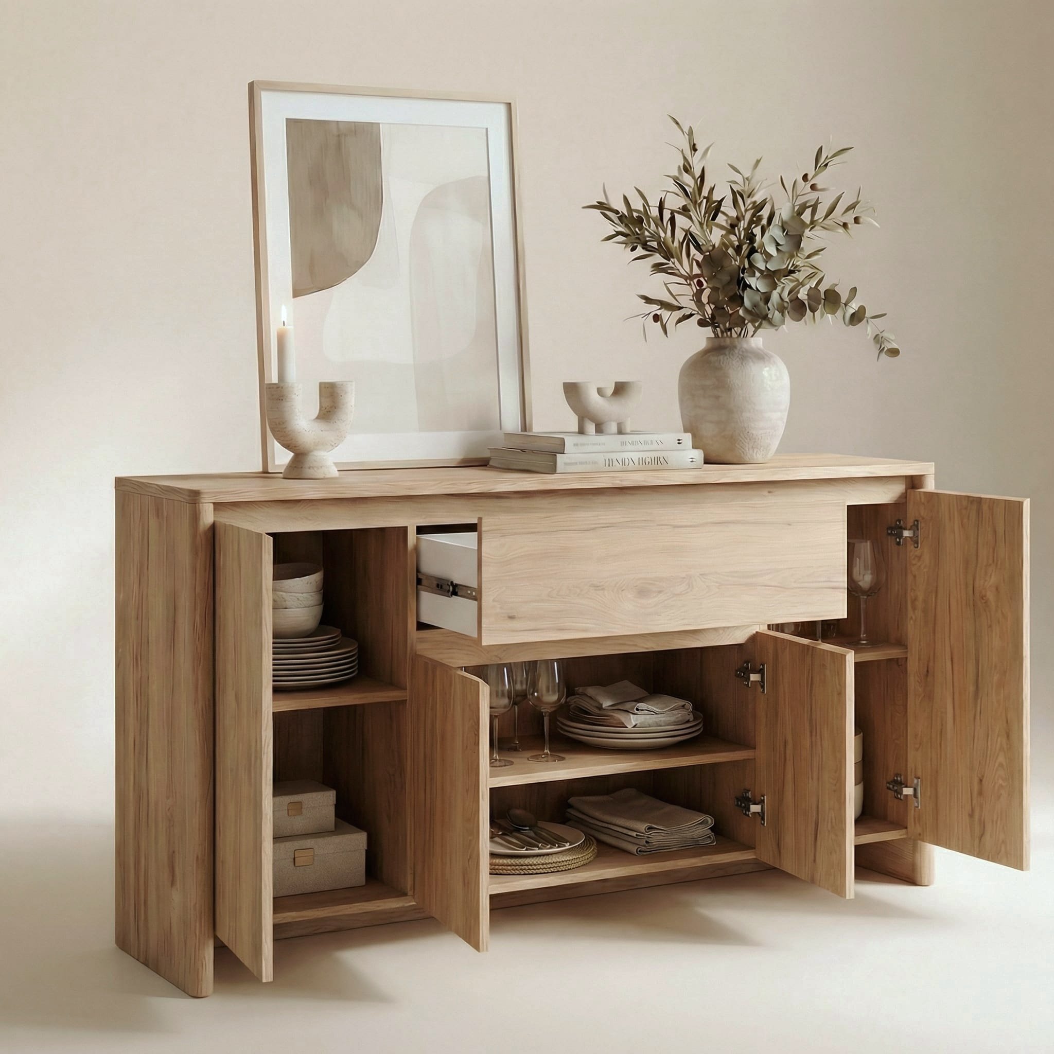 Sideboard Eiche Braun, Detailansicht