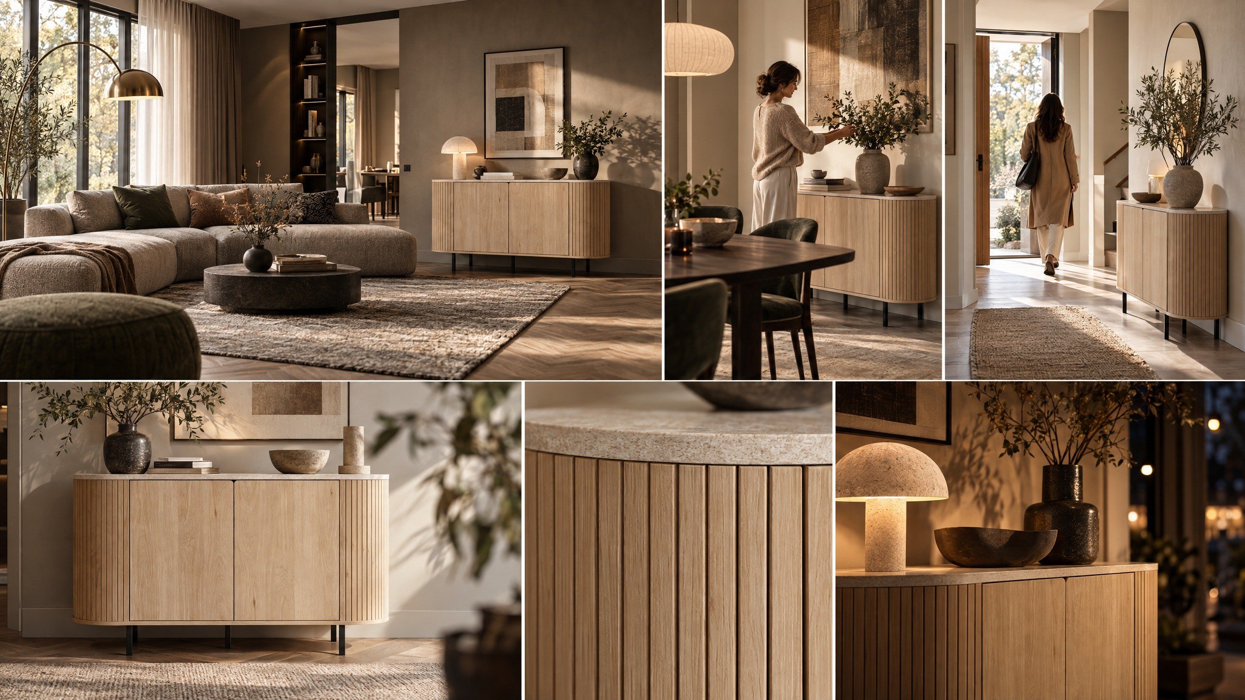 Norela.one Kommode in Dekor Travertin, Moodboard