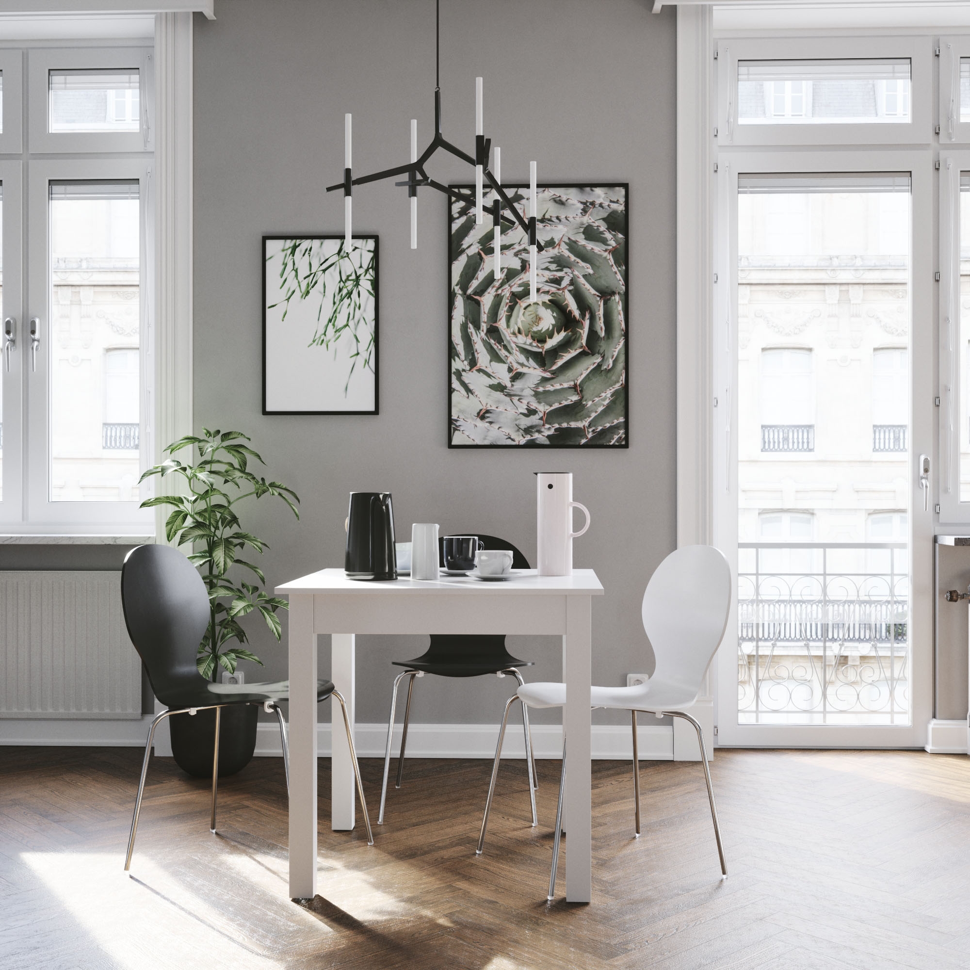 Depone Esstisch Weiß, ausziehbar 80-120 cm