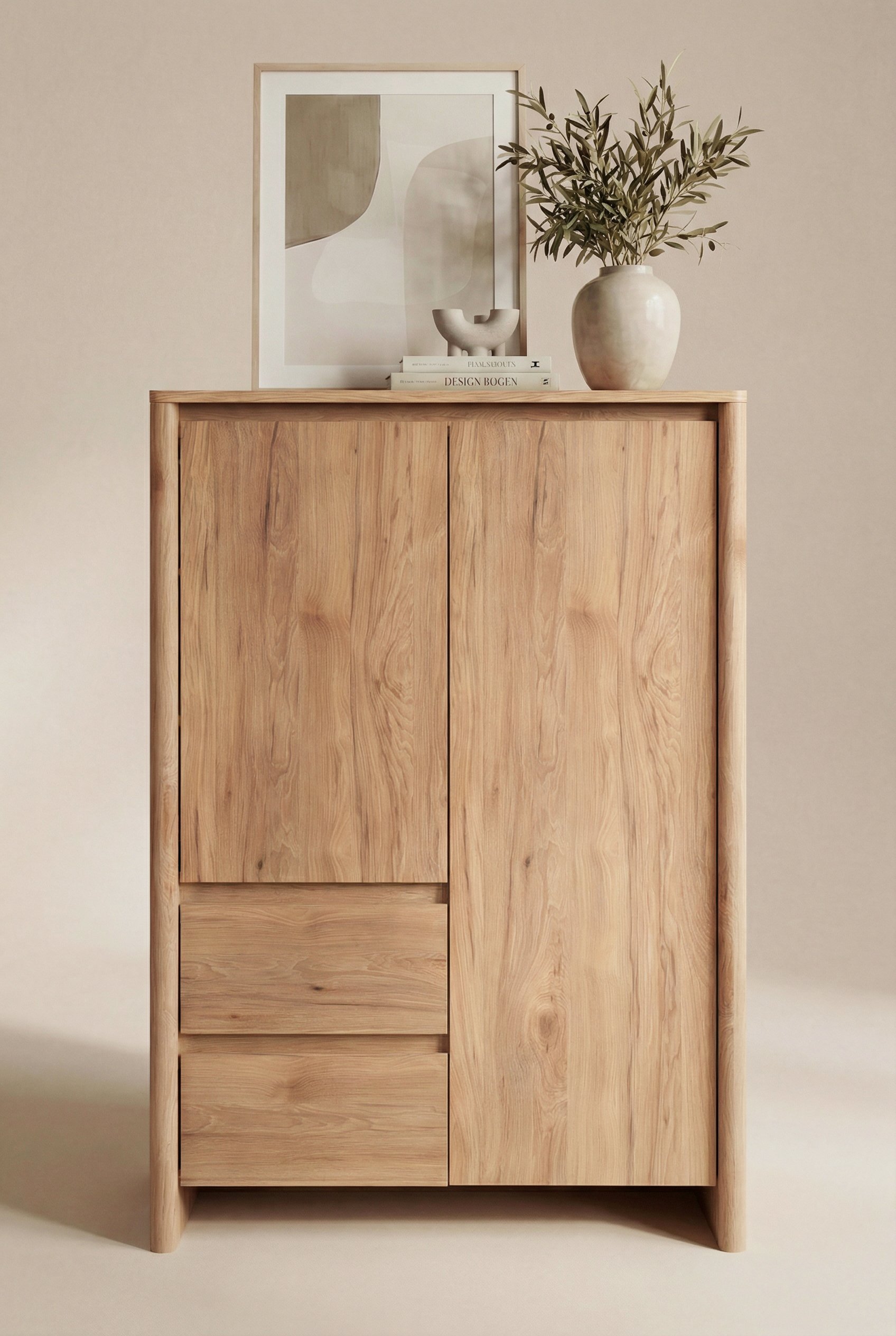 Highboard Wildeiche braun, Frontansicht