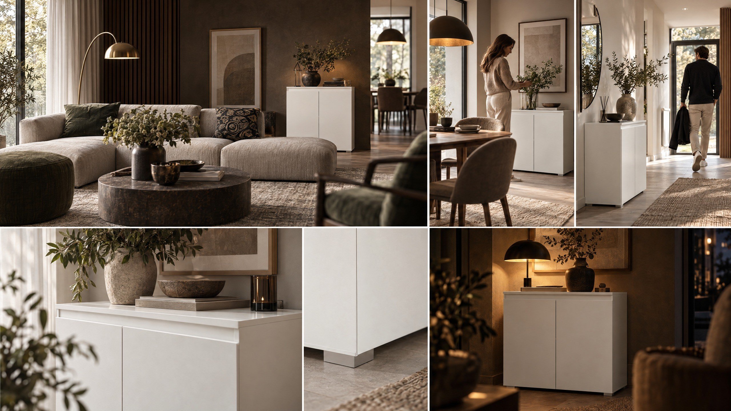 Nikita.one Kommode weiß mit 2 Türen, Moodboard