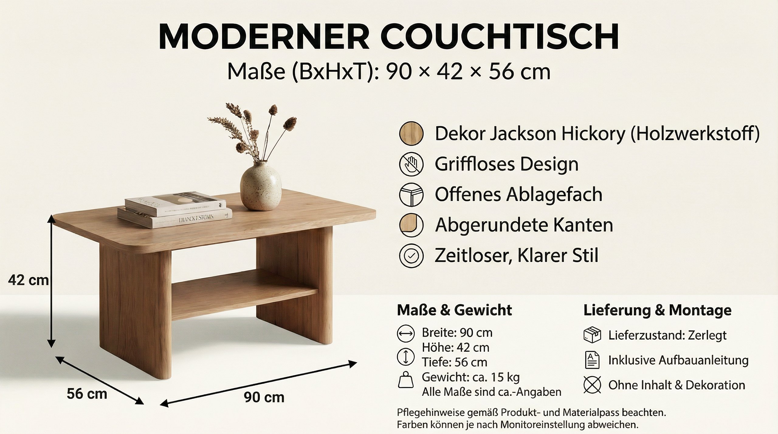 Couchtisch Holzoptik Braun, Ansicht 7